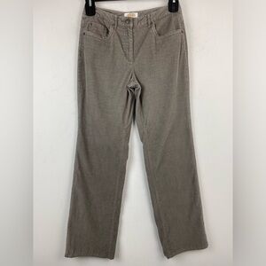 Talbots size 4 Petite Women’s Gray Corduroy Mid Rise Stretch Straight Leg Pants